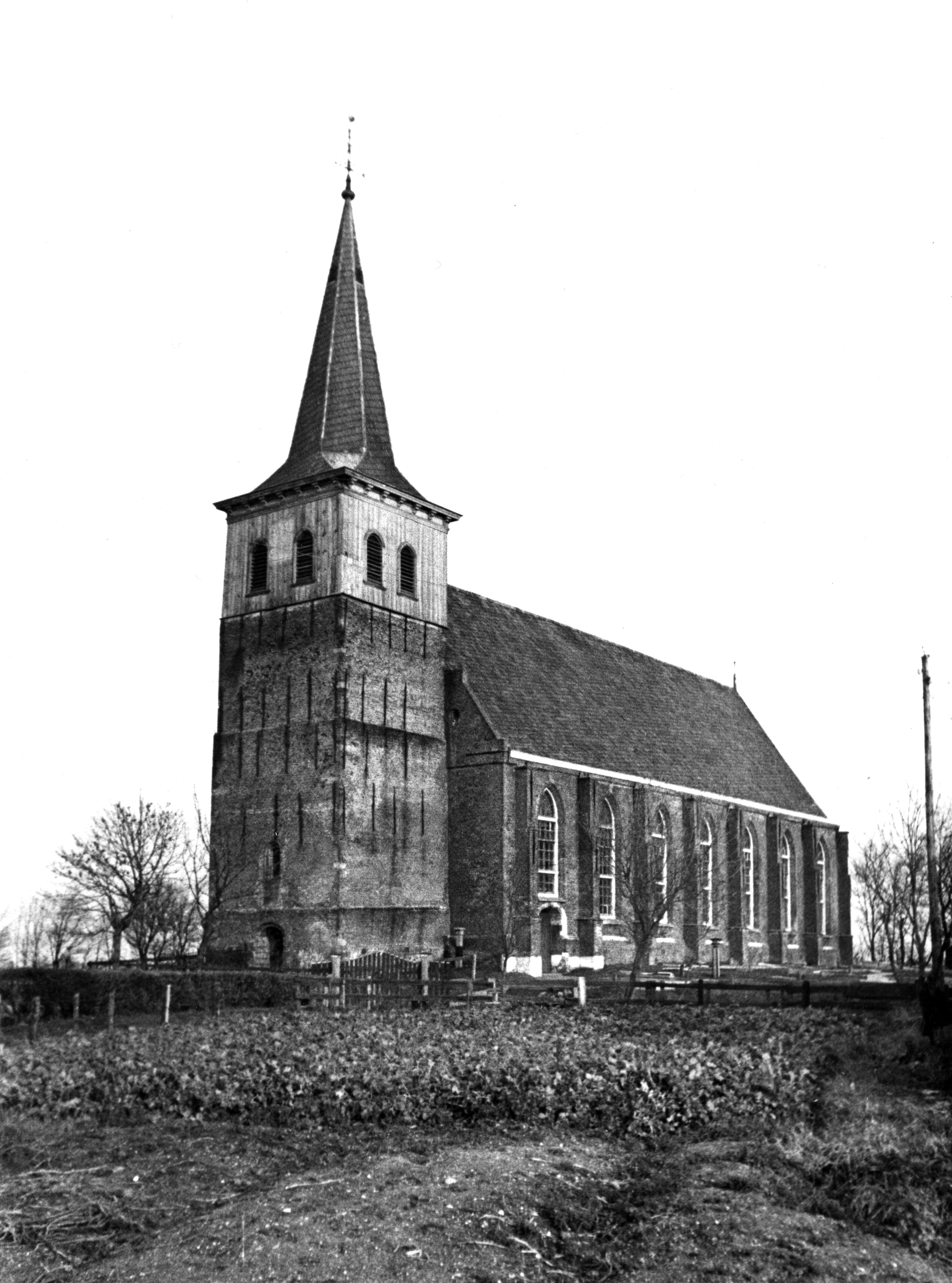 Nederlandse Hervormde kerk, Makkum, 1943 (zwart-wit foto)