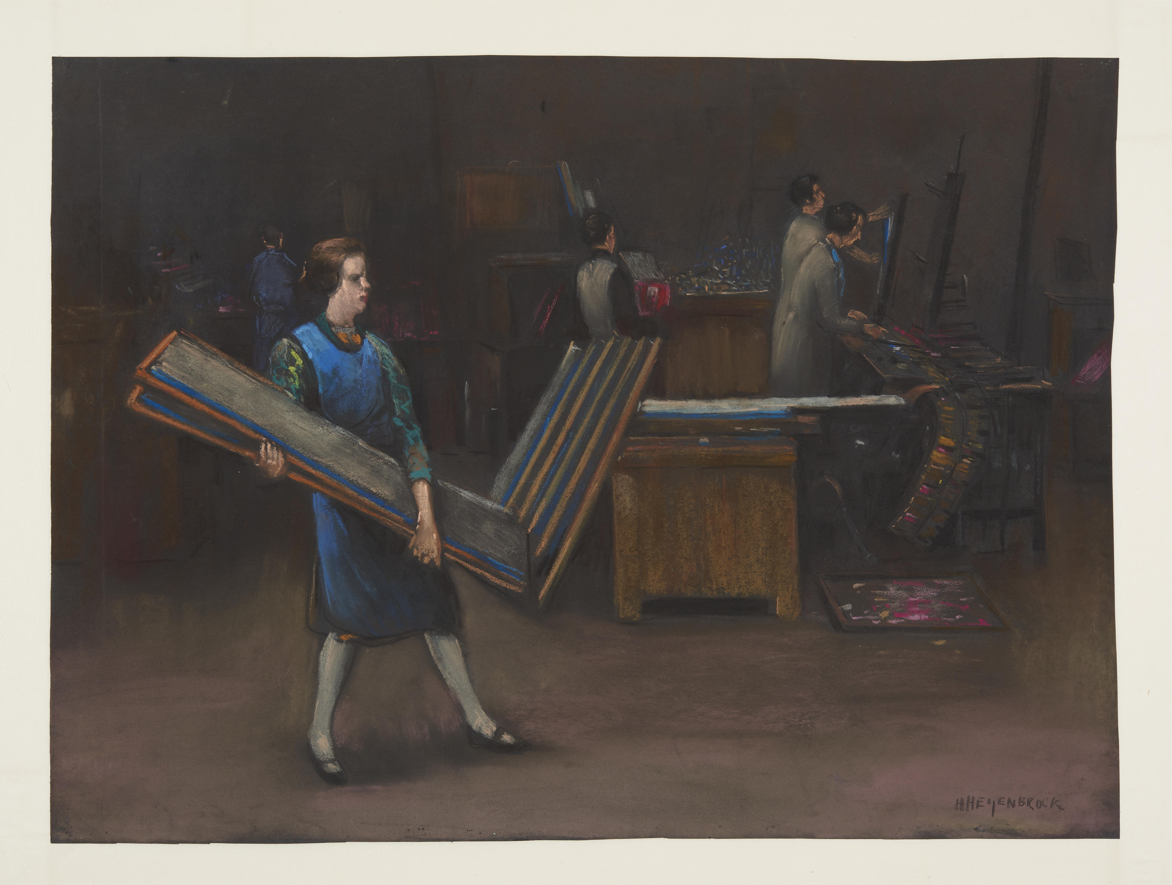 Interieur van een luciferfabriek, circa 1935