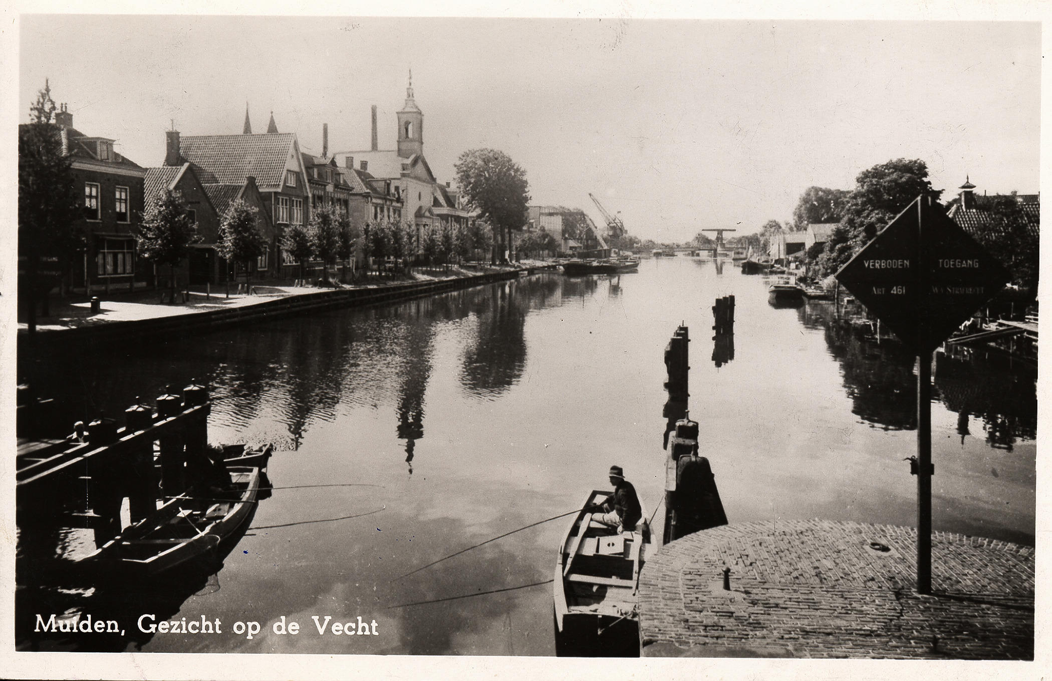 Muiden, Gezicht op de Vecht (ansichtkaart)