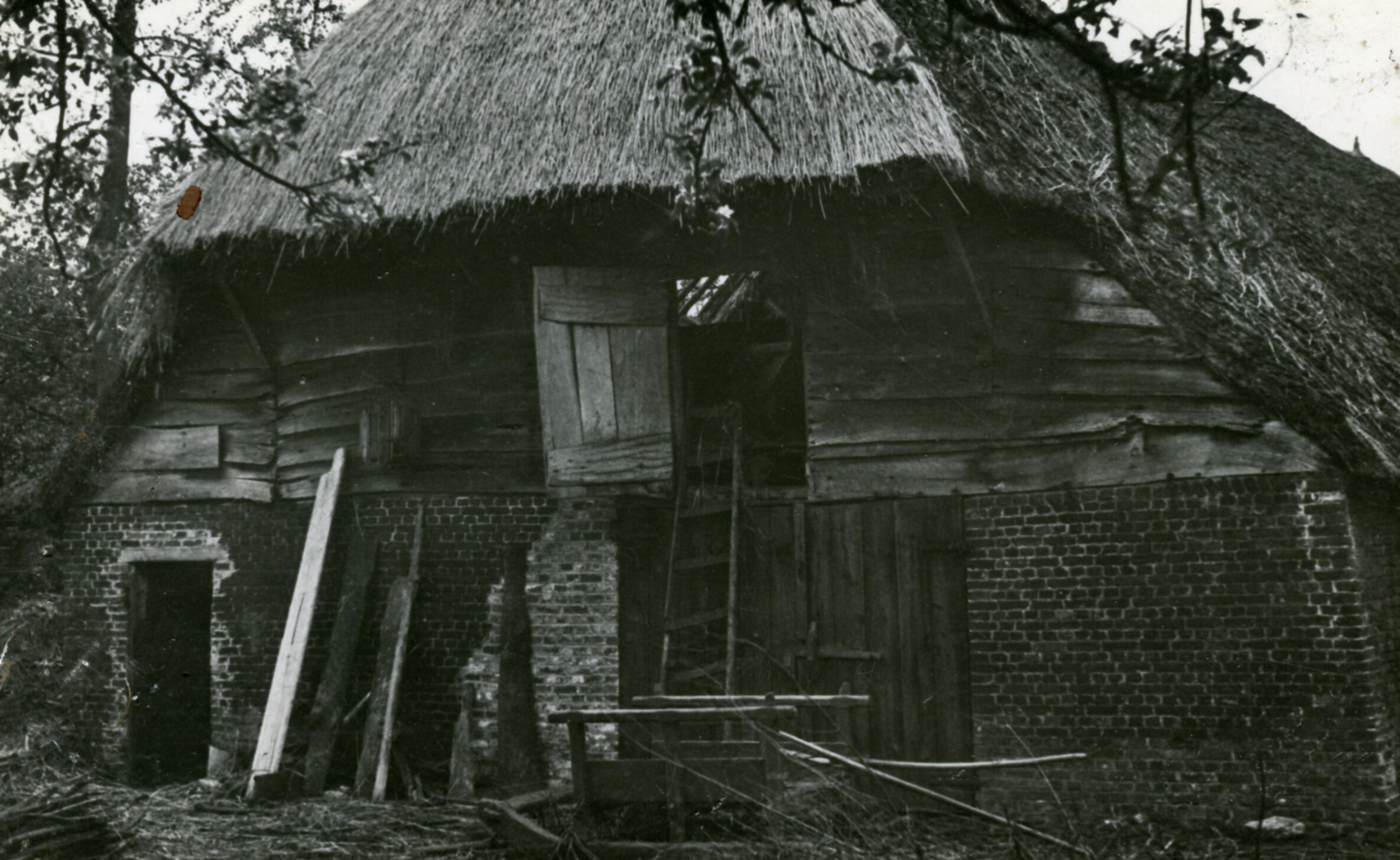 Schuur, Kemzeke (België), 1934 (zwart-wit foto)