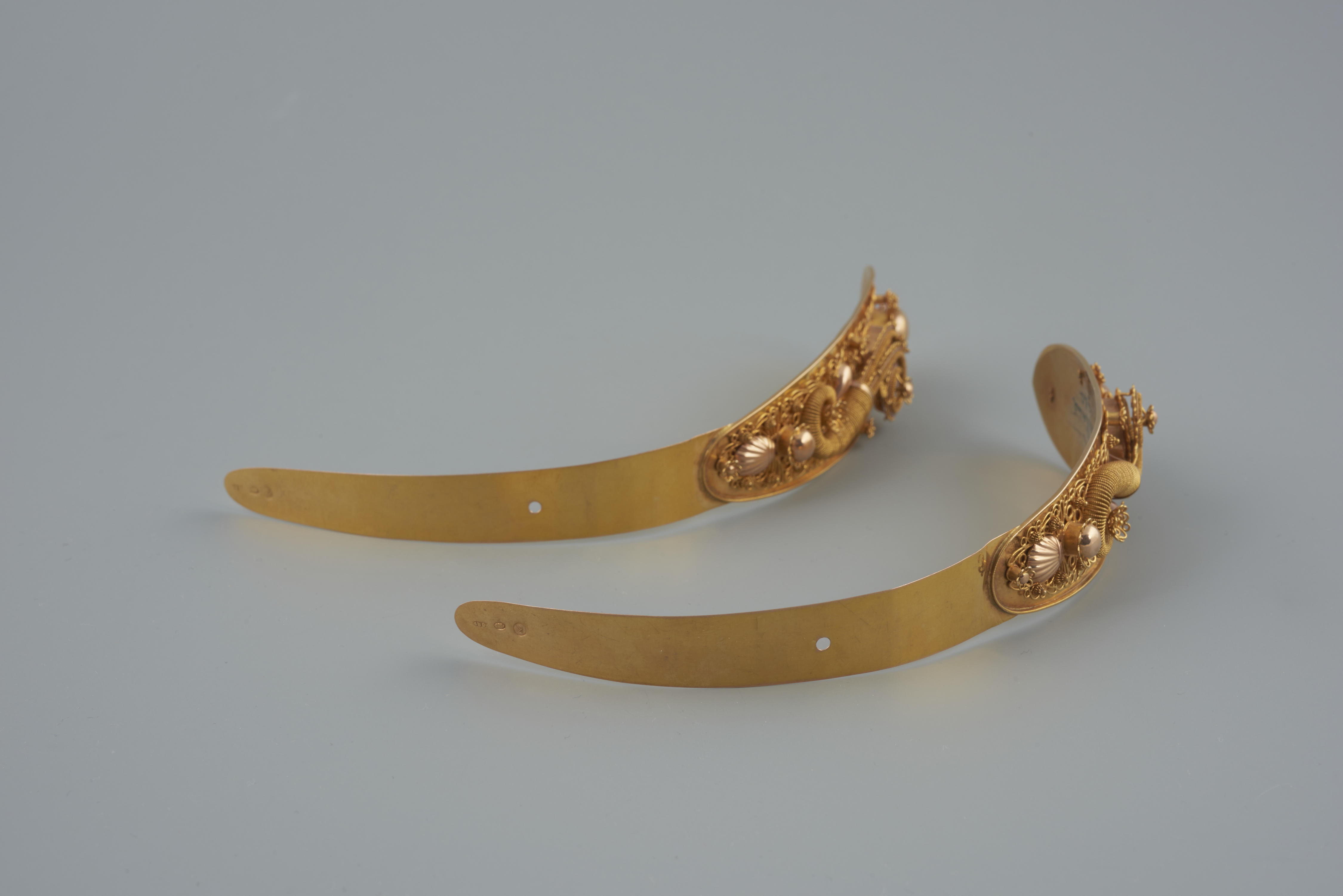 Paar gouden zijnaalden, Blaricum, 1920