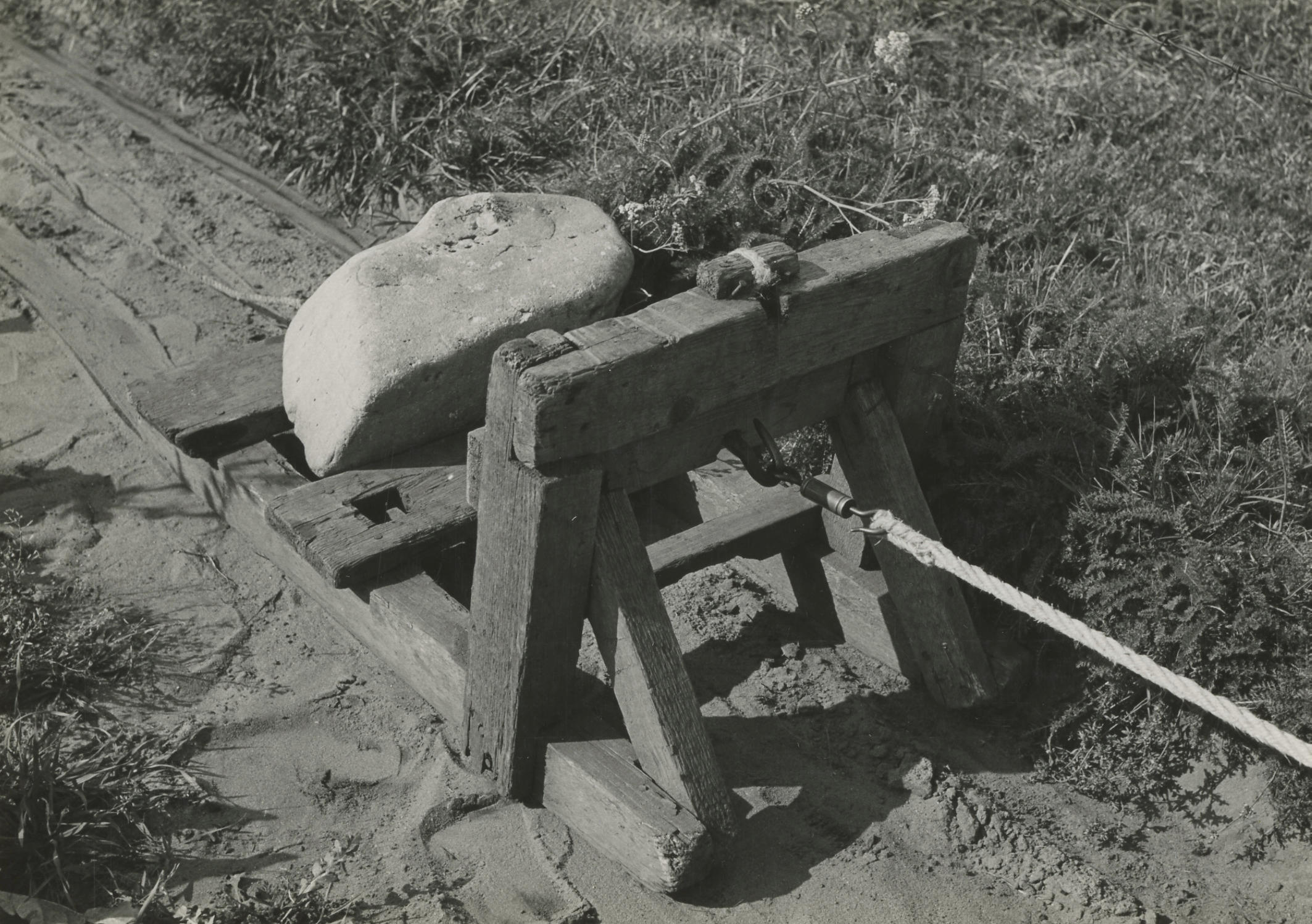 Touwslagerij Bloem, Berghem, 1947 (zwart-wit foto)