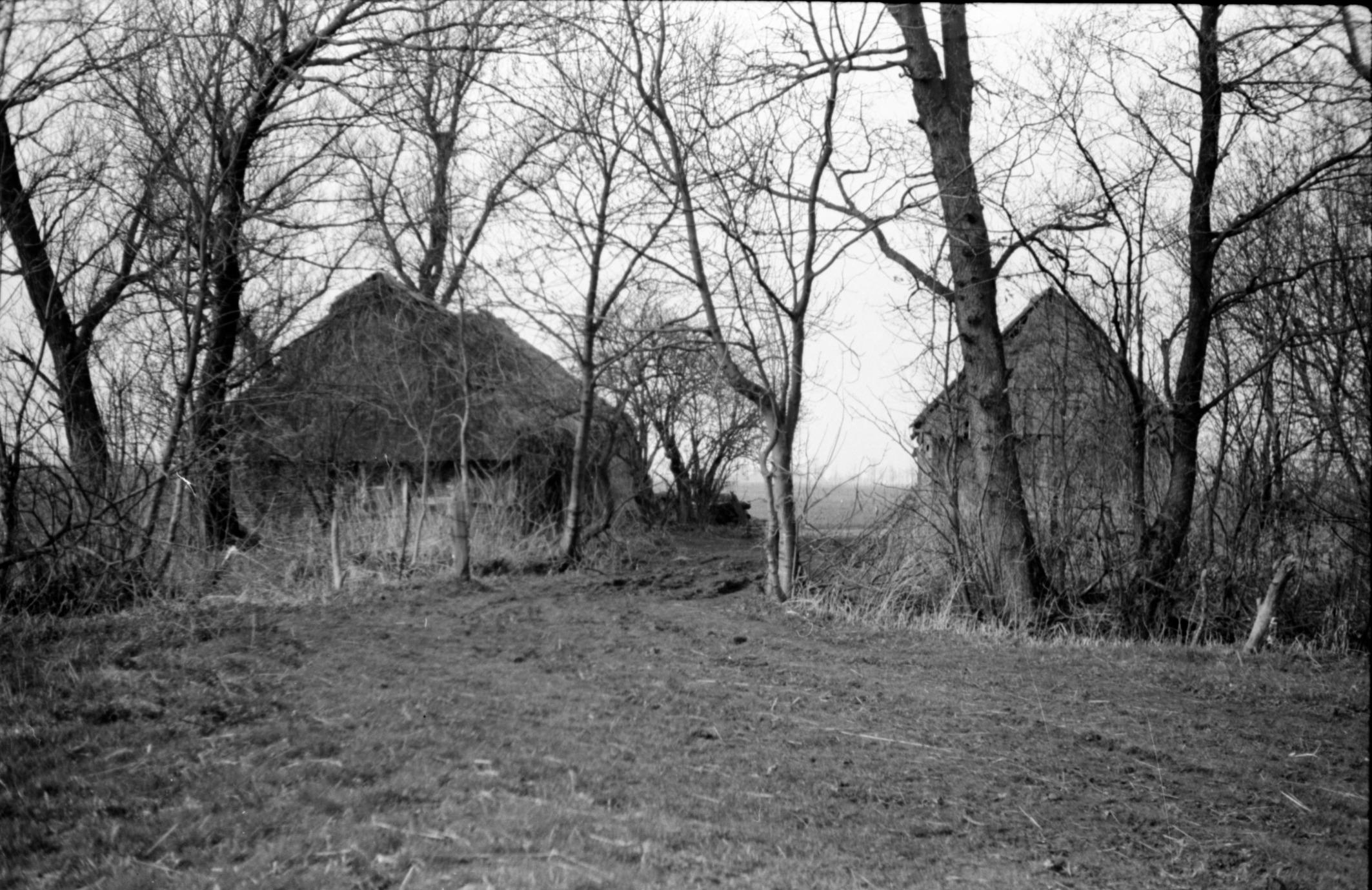 Hekmans boô, Nieuw-Schoonebeek, 1946 (zwart-wit negatief)