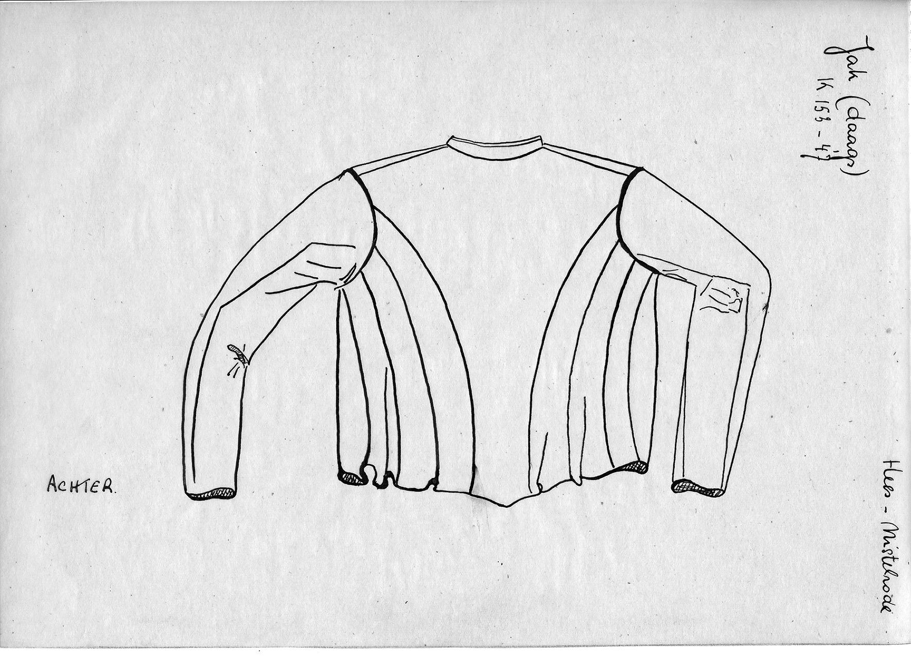 Tekening van achterzijde jak, Heesch en Nistelrode (opmetingstekening)