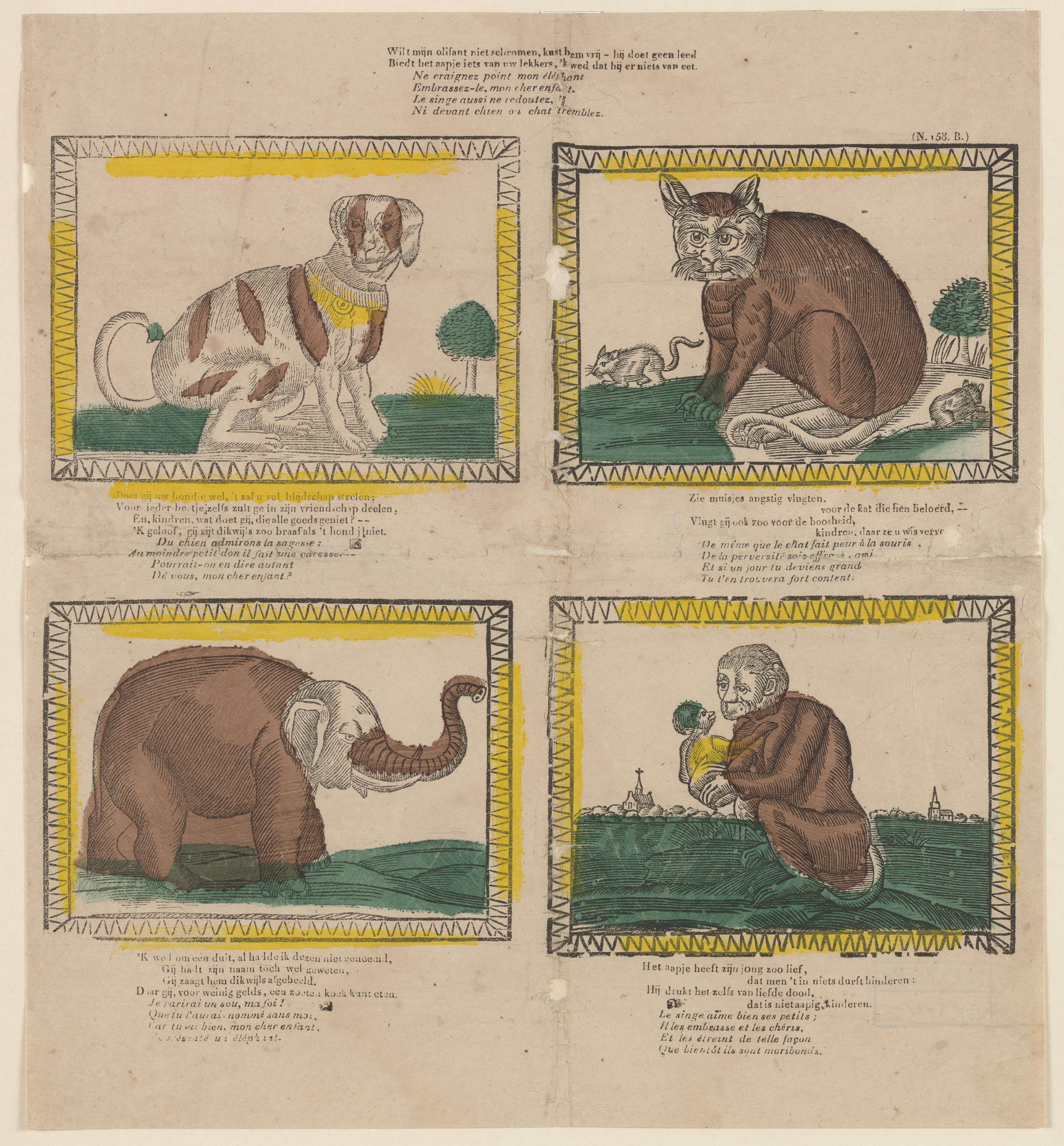 Wilt mijn olifant niet schromen, kust hem vrij - hij doet geen leed / ... - No.158 B